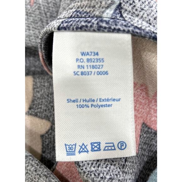 Boden Gray Polka Dot Floral 3/4 Sleeve Flowy Blouse Size 10 - Picture 5 of 5